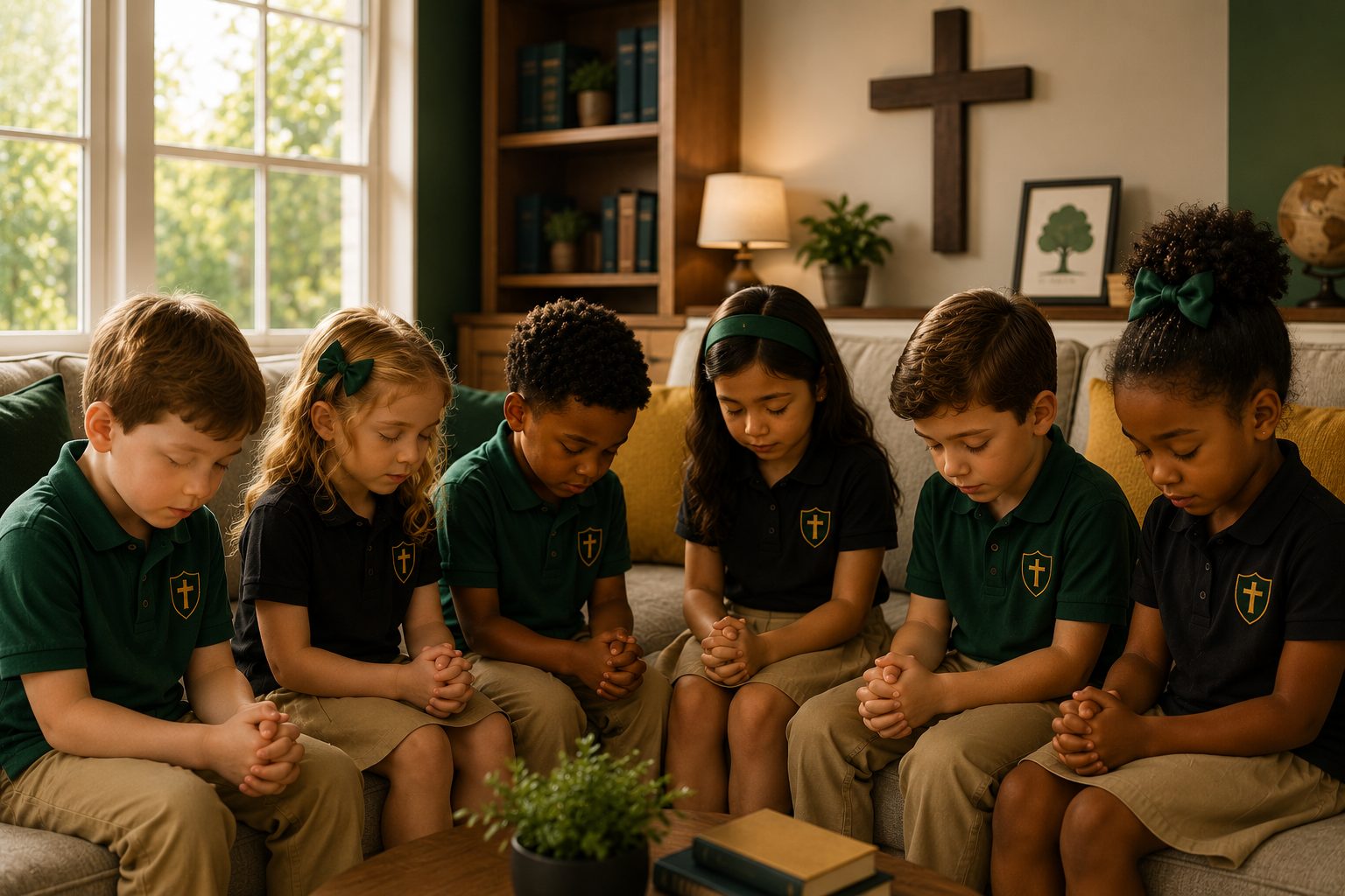 NBCA students in quiet prayer at chapel