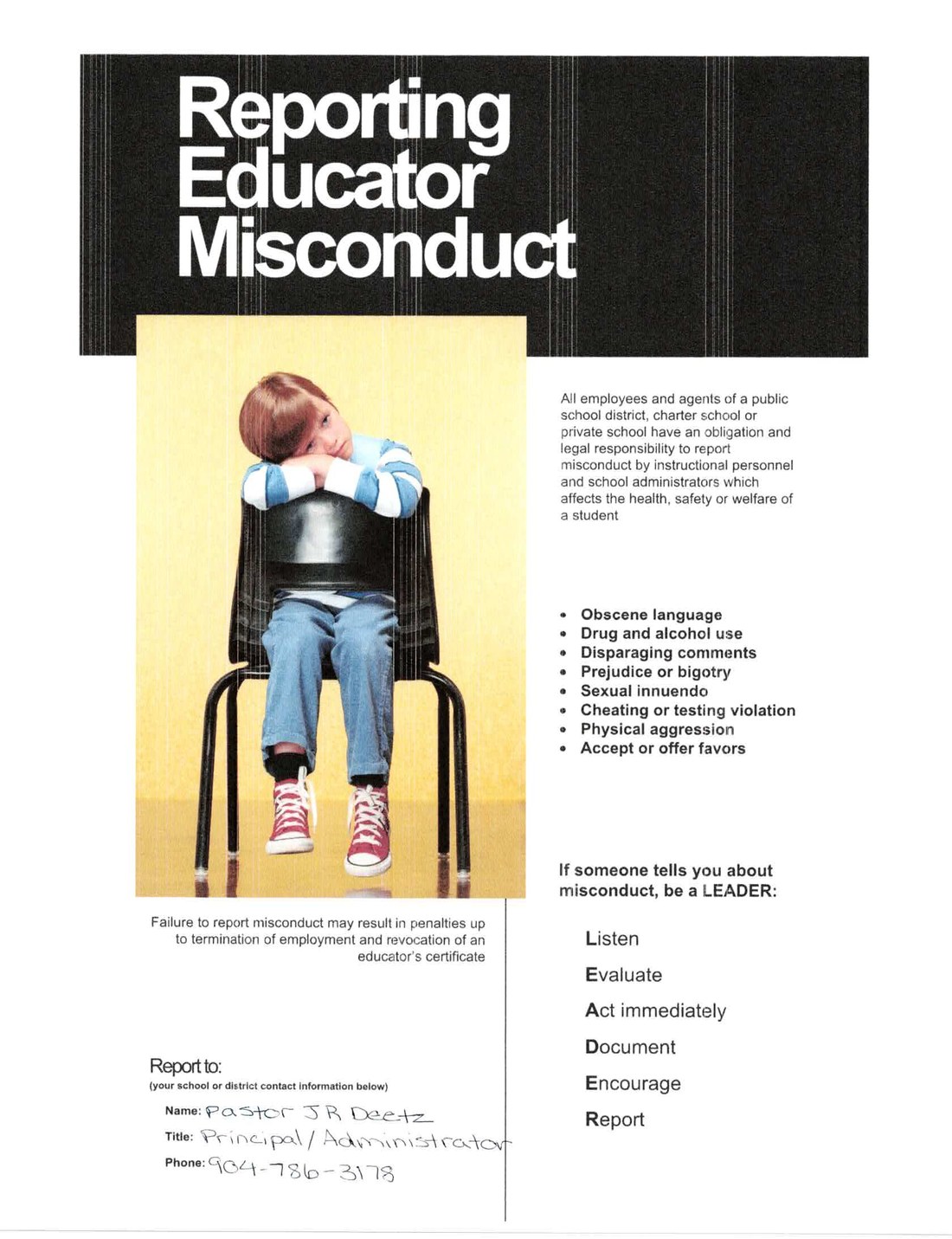 Reporting Educator Misconduct guidelines